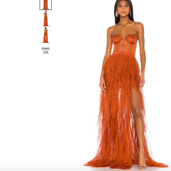 For Love And Lemons Dresses & Skirts - For Love & Lemons X REVOLVE Bustier Gown in Rust